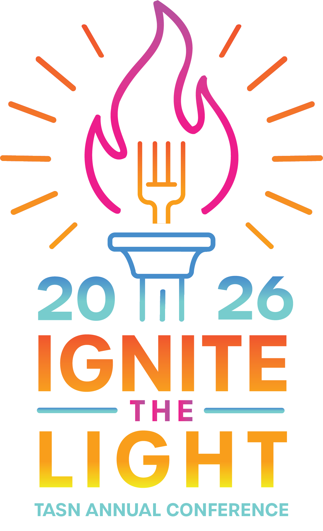 a torch with the slogan Ignite the Light