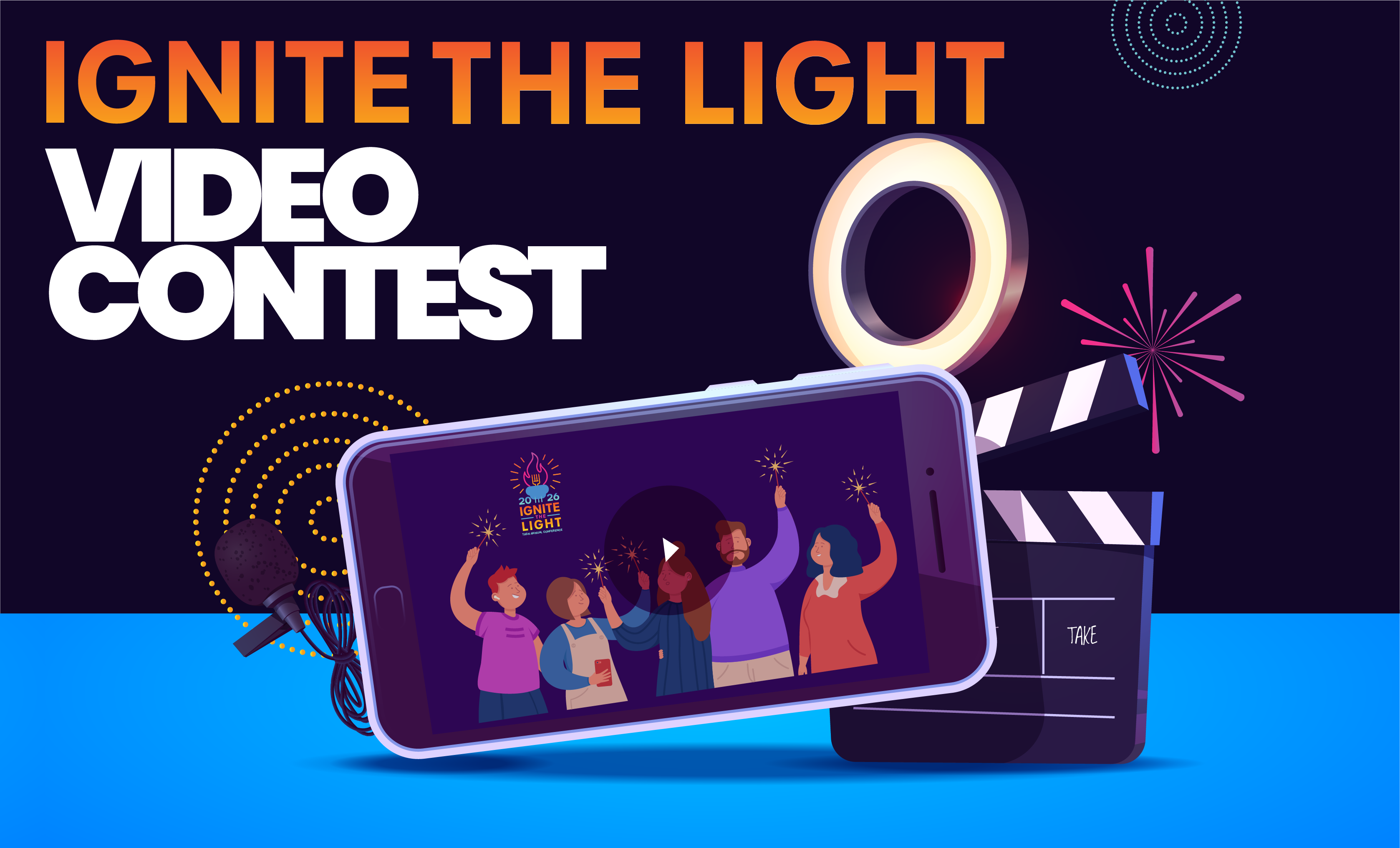 an image showing a video on a smartphone of people celebrating and lighting sparklers