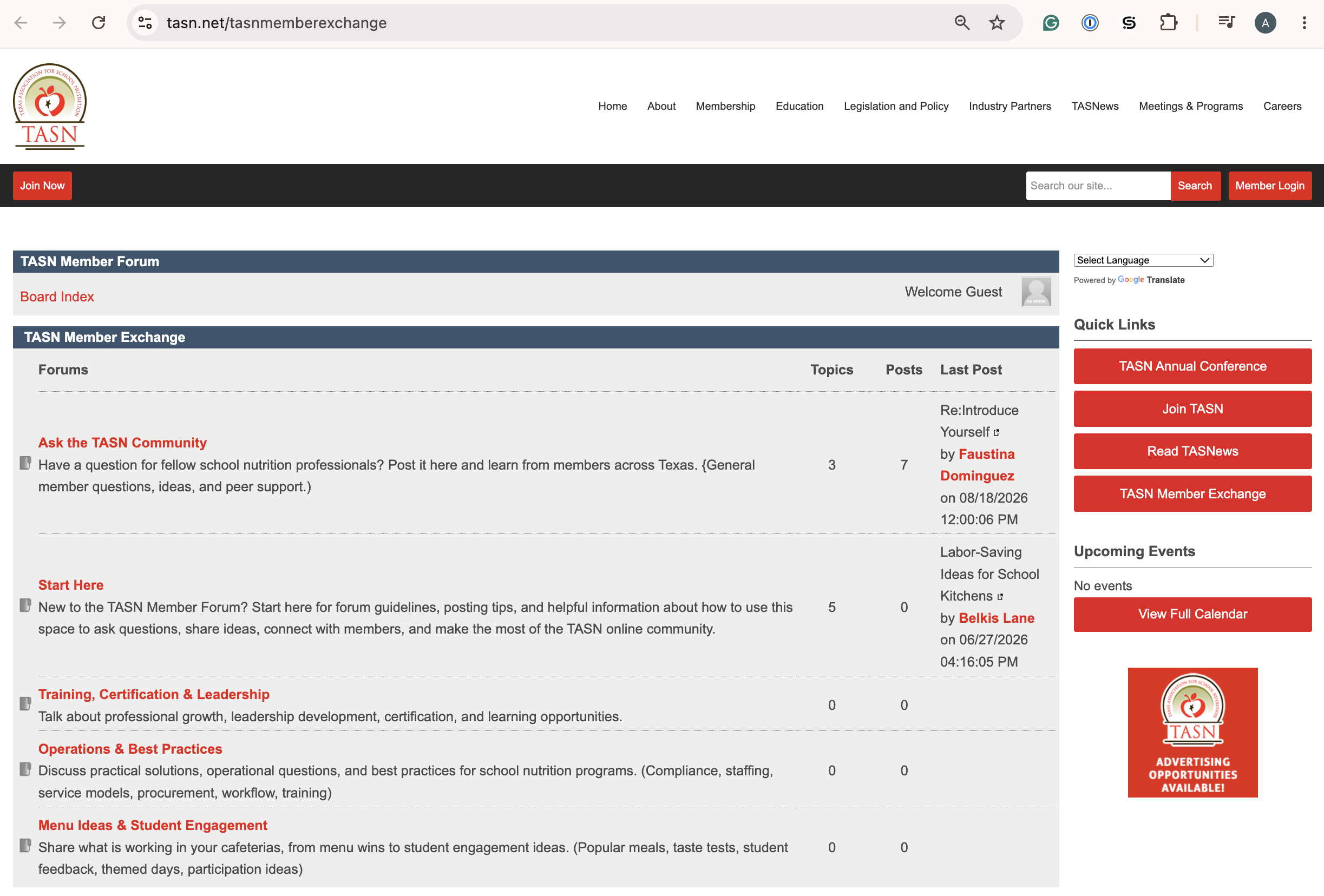 TASN Member Forum