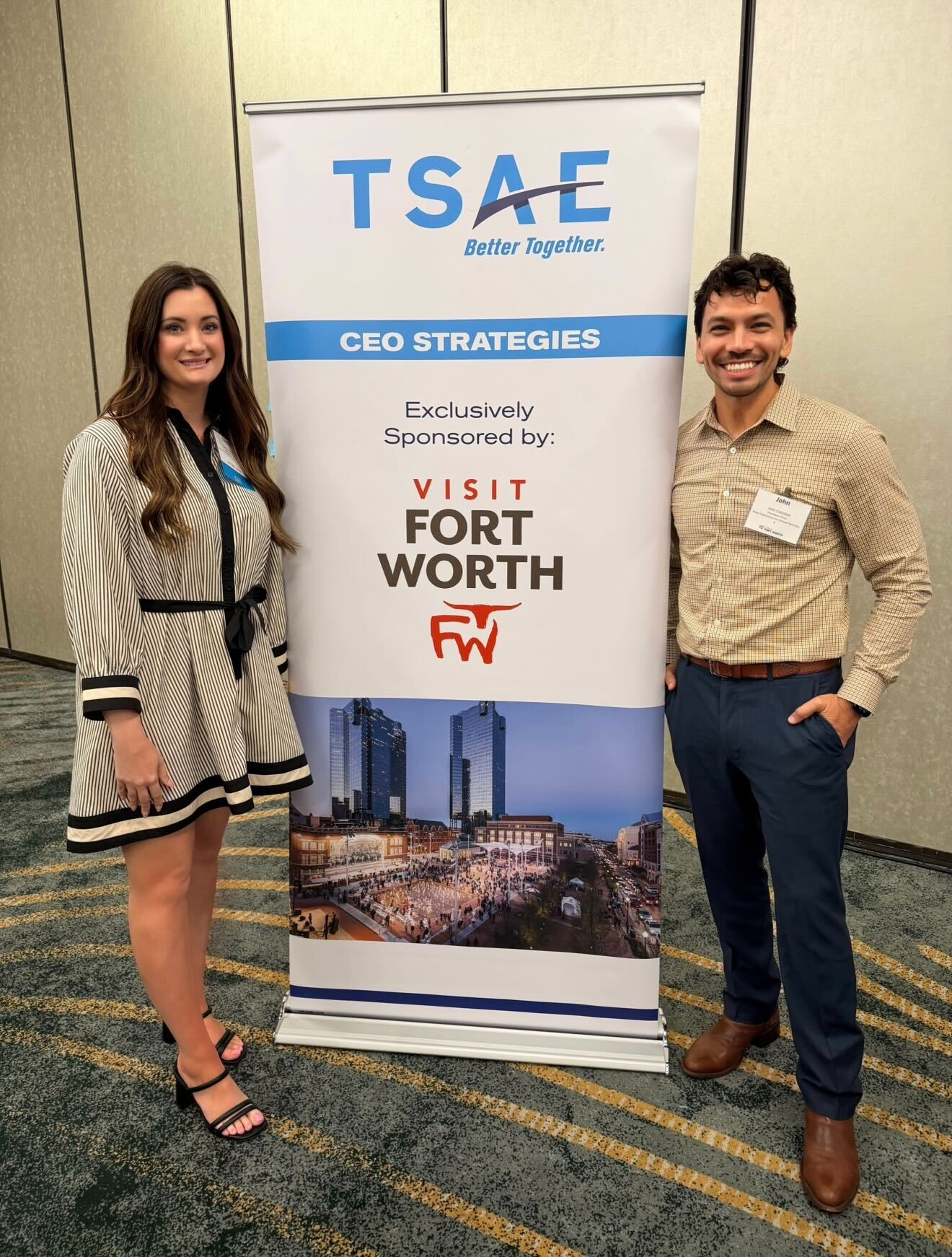 TASN President-Elect John Ceballos and Executive Director Lindsey Jost at the TSAE CEO/Volunteer Leader Workshop in Fort Worth