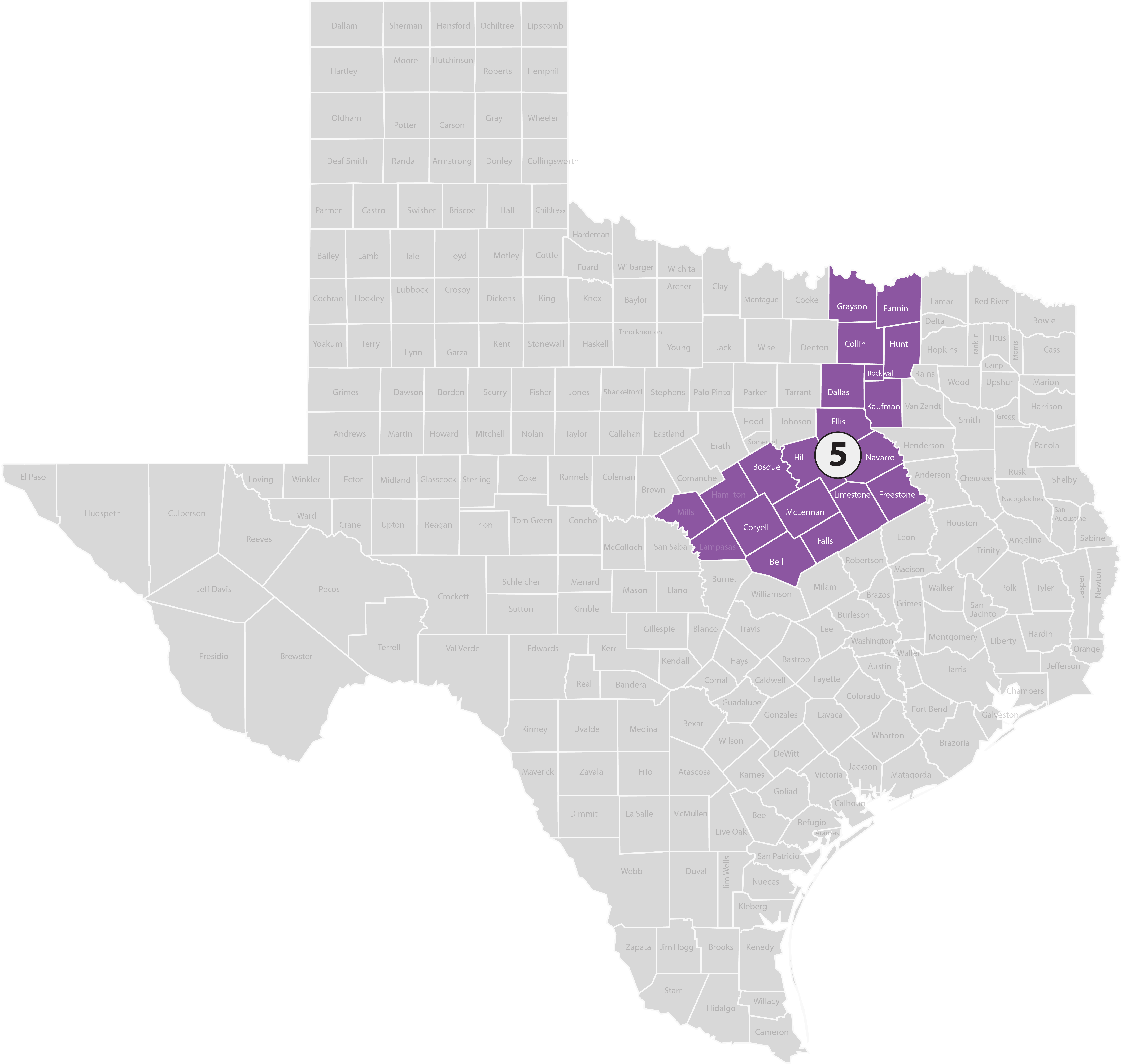 TASN Area 5 map