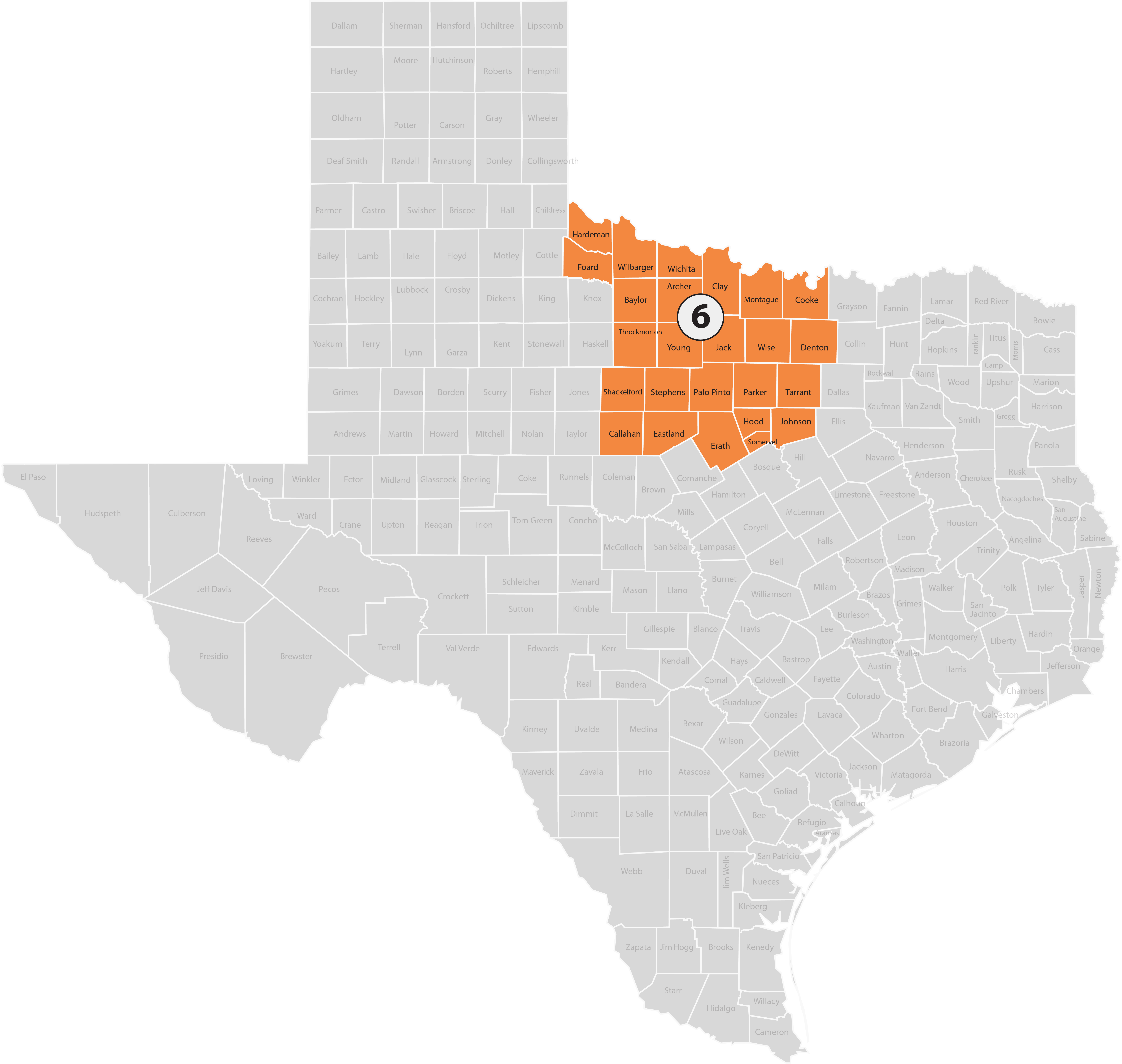 TASN Area 6 map