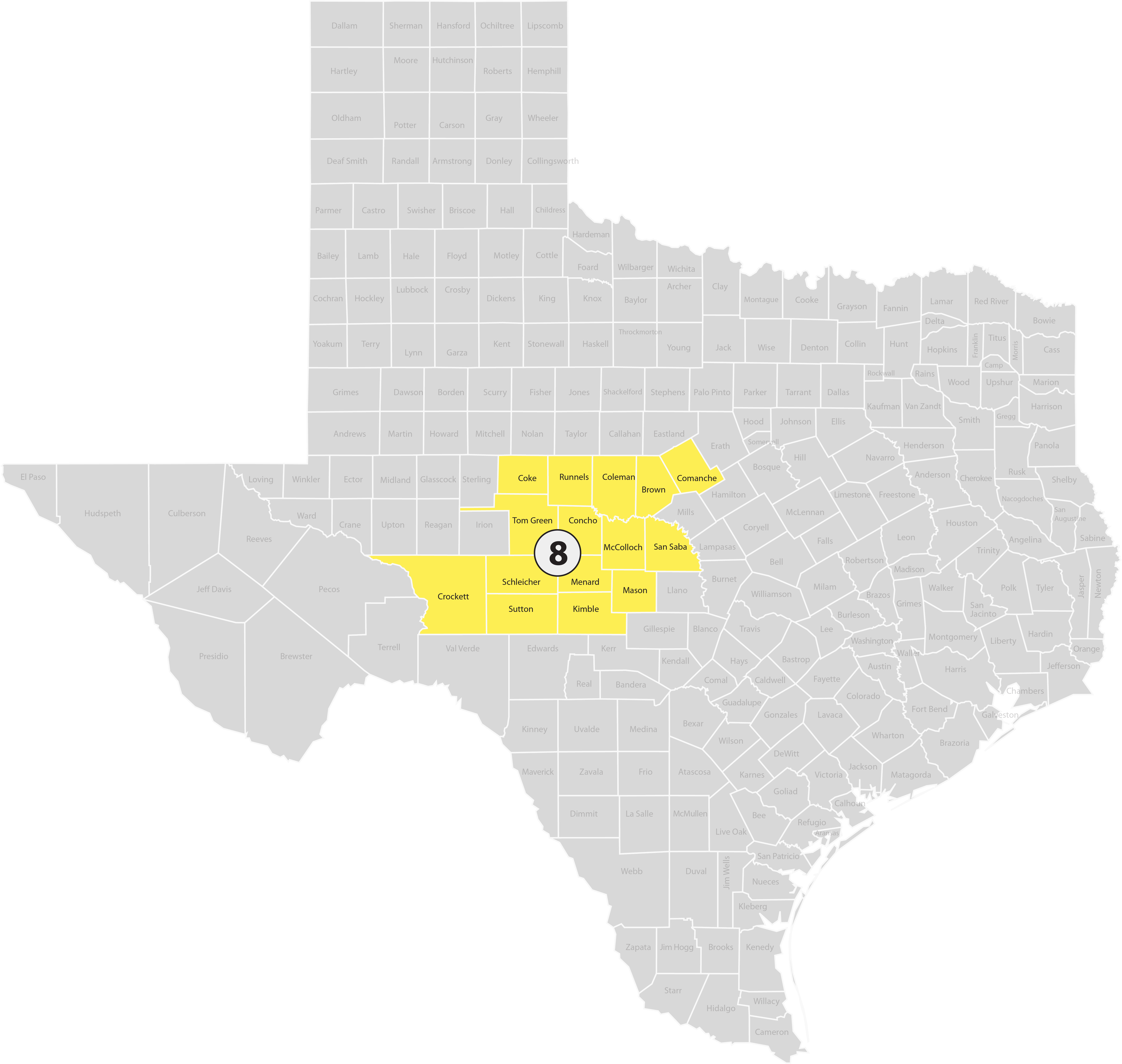 TASN Area 8 map