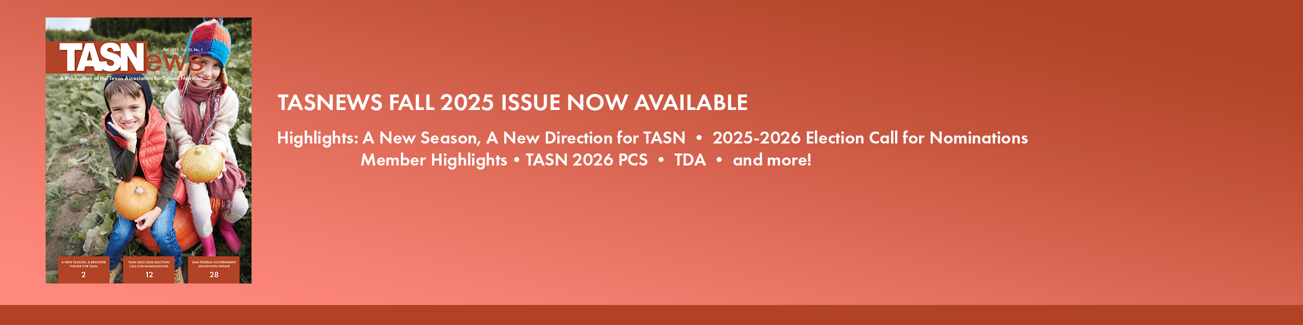 a graphic showing the cover of the TASNews member magazine