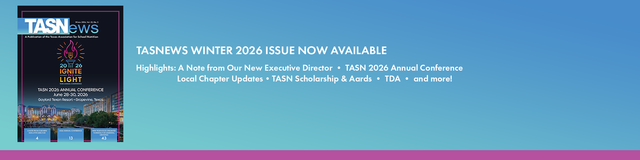 a graphic showing the cover of the TASNews member magazine